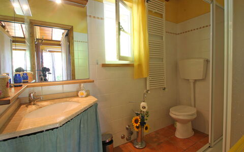 Villa San Rocco: Proprietà, Specchio, Idraulico Fixture, Lavello, Finestra, Interior Design, Rubinetto, Bagno, Pavimento