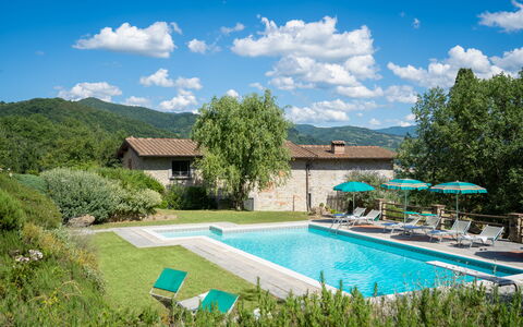 Podere Schignano: Pianta, Nube, Acqua, Cielo, Mobilia, Costruzione, Piscina, Verde, Albero, Architettura