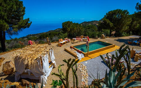 Terre Di Bea Cottage By The Sea Cefalu': Cielo, Pianta, Acqua, Azzurro, Paesaggio Naturale, Albero, Piscina, Arecales, Mobili Da Esterno, Biome