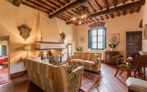 Villa Roncovisi: Proprietà, Camera, Costruzione, Soffitto, Interior Design, Soggiorno, Mobilia, Fascio, Casa, Immobiliare
