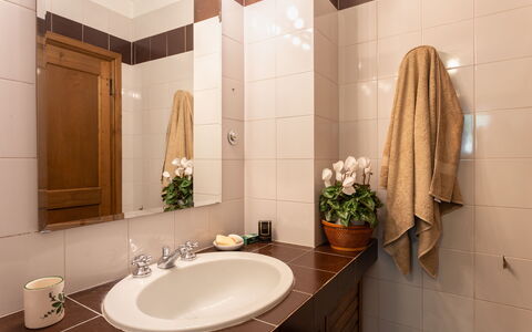 Casa La Rotta: Bagno, Camera, Proprietà, Interior Design, Piastrella, Lavello, Immobiliare, Costruzione, Soffitto, Rubinetto