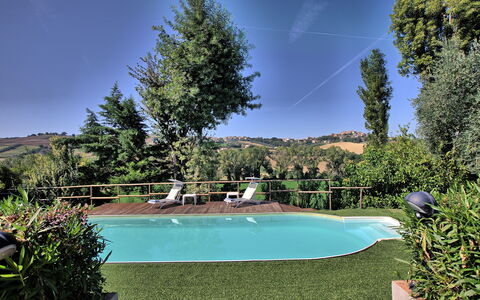 La Villa Di Ostra: Piscina, Proprietà, Natura, Paesaggio Naturale, Immobiliare, Estate, Casa, Albero, Erba, Casa