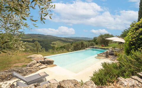 Camporempoli: Paesaggio, Piscina, Giardino, Landscaping, Giochi D'Acqua, Flagstone, Villa, Backyard