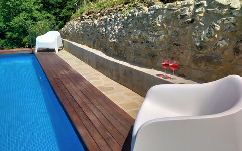Villa Fusai: Piscina, Proprietà, Parete, Tempo Libero, Design, Mobili Da Esterno, Lettino, Mobilia, Legna, Deck