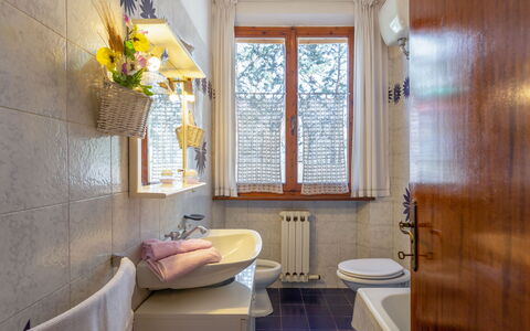 Villa Campiglia: Bagno, Camera, Proprietà, Interior Design, Giallo, Costruzione, Casa, Immobiliare, Casa, Pavimento