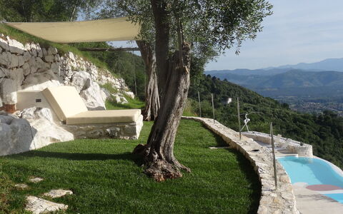 Villetta Farfallina: Proprietà, Albero, Erba, Architettura, Casa, Paesaggio, Pianta, Piscina, Costruzione, Immobiliare