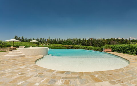 Villa Sole Del Chianti: Cielo, Acqua, Costruzione, Piscina, Albero, Casa, Shade, Pianta, Paesaggio, Tempo Libero