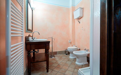Agriturismo Il Molino Di Uncinano: Marrone, Idraulico Fixture, Rubinetto, Lavello, Proprietà, Lavandino Del Bagno, Toilet Seat, Bagno, Specchio, Gabinetto