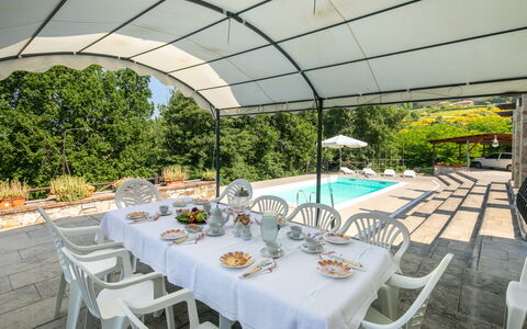 Grezzano Villa: Tavolo, Mobilia, Tavola, Proprietà, Sedia, Pianta, Dishware, Tovaglia, Mobili Da Esterno, Tavolo Esterno