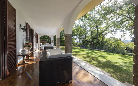 Villa Monteresi: Pianta, Architettura, Shade, Legna, Pavimento, Pavimentazione, Albero, Zona Residenziale, Erba, Condominio