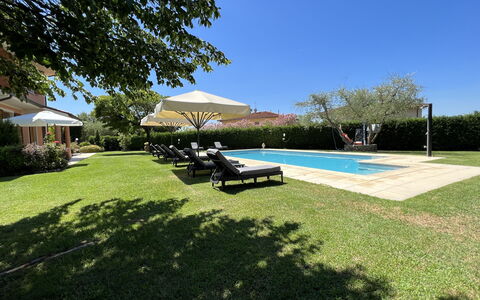 Villino Setteponti: Pianta, Cielo, Shade, Mobili Da Esterno, Albero, Lotto, Erba, Tempo Libero, Piscina, Paesaggio