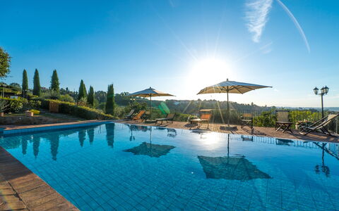 Villa i Colli: Acqua, Cielo, Pianta, Proprietà, Piscina, Azzurro, Albero, Illuminazione, Mobili Da Esterno, Arecales