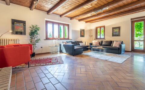 Casa Bellavista: Mobilia, Pianta Della Casa, Divano, Finestra, Soggiorno, Interior Design, Pavimentazione, Pavimento, Legna, Sala