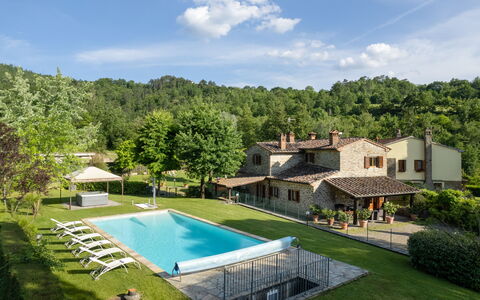 Il Mulino Di Vogognano - Subbiano, Private Pool, J: Pianta, Nube, Cielo, Costruzione, Proprietà, Acqua, Piscina, Natura, Albero, Lotto