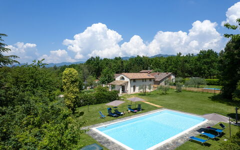 Villa Le Selve: Nube, Cielo, Pianta, Proprietà, Acqua, Piscina, Costruzione, Albero, Sedia, Erba
