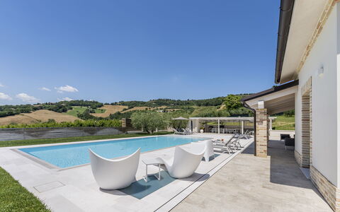 Villa Aso: Piscina, Ricorrere, Tempo Libero, Estate, Shade, Villa, Eco Hotel, Mobili Da Esterno, Struttura Esterna, Cortile