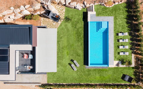 Villa Cinema - Castellammare Del Golfo, Sicilia: Costruzione, Pianta, Verde, Azzurro, Legna, Lotto, Rettangolo, Urban Design, Erba, Casa