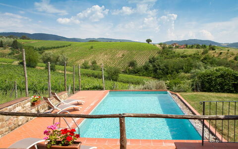Le Masse - Greve In Chianti, Toscana: Nube, Cielo, Acqua, Pianta, Fiore, Proprietà, Natura, Piscina, Mobili Da Esterno, Corpo D'Acqua