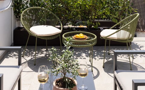 Lucca Old Town Apartment - Lucca, Toscana: Mobilia, Mobili Da Esterno, Vaso Di Fiori, Sedia, Tavolo Esterno, Tavolo, Pianta Della Casa, Giardino, Terrazza