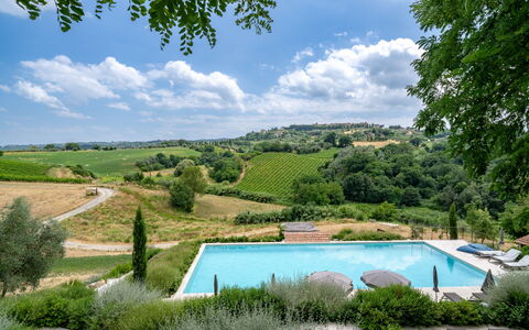 Pendolino Spereto Apartment With Pool, Montaione: Piscina, Mobili Da Esterno, Giardino, Estate, Eco Hotel, Landscaping, Lettino, Piantagione, Villa, Resort Citta '