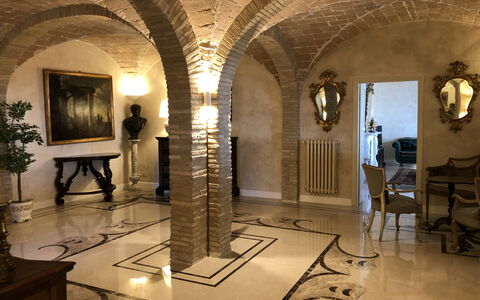 Luxury Villa Con Spa e Panorama a 40 Min Da Roma: Pianta, Arte, Costruzione, Sedia, Pianta Della Casa, Soffitto, Cornice, Casa, Arcade, Volta