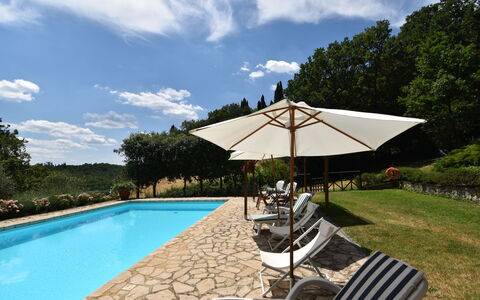 Podere Le Muricce: Nube, Acqua, Cielo, Pianta, Piscina, Ombrello, Albero, Shade, Mobili Da Esterno, Sedia