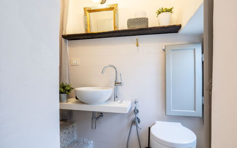 La Piccina: Rubinetto, Pianta, Proprietà, Idraulico Fixture, Lavello, Lavandino Del Bagno, Specchio, Bianca, Bagno, Viola