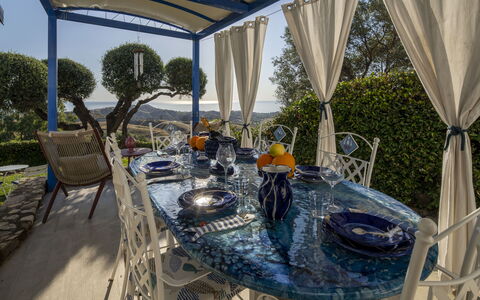 Villa Acquaro, Santa Caterina Dello Ionio, Pool, A: Mobilia, Sedia, Tavolo, Mobili Da Esterno, Tavolo Esterno, Tovaglia, Giardino, Shade, Cucina & Sala Da Pranzo Tavolo, Ricorrere