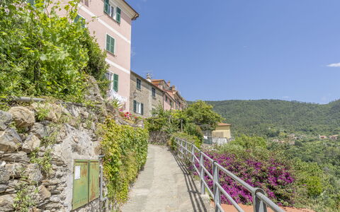Emma House, Terrace and Sea View, Moneglia: Pianta, Cielo, Proprietà, Costruzione, Finestra, Vegetazione, Pendenza, Fiore, Albero, Parete