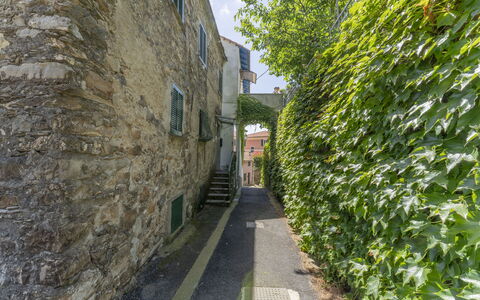 Emma House, Terrace and Sea View, Moneglia: Pianta, Manto Stradale, Architettura, Costruzione, Erba, Finestra, Strada, Città, Albero, Facciata