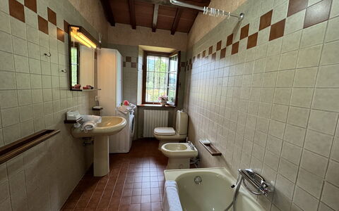Pinocchio: Rubinetto, Idraulico Fixture, Specchio, Lavello, Bagno, Vasca Da Bagno, Interior Design, Pavimento, Finestra, Legna