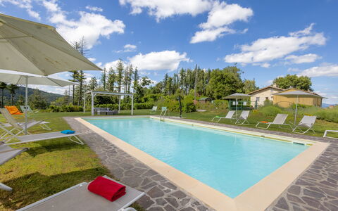 Montelucci Chianti Agrivilla: Nube, Acqua, Cielo, Pianta, Proprietà, Costruzione, Piscina, Mobili Da Esterno, Interior Design, Shade