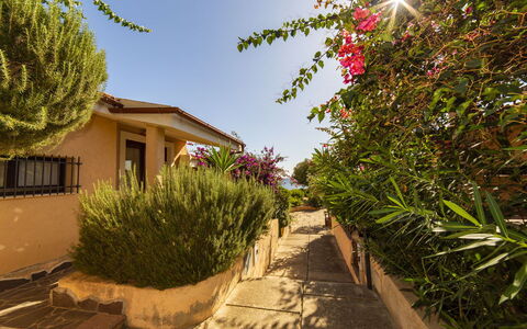 Bilocale Apartments Seaside: Arbusto, Casa, Giardino, Landscaping, Shade, Driveway, Cortile, Hacienda, Passerella, Backyard