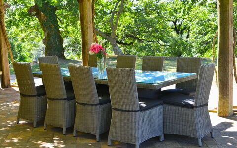Villa Il Troscione: Mobilia, Mobili Da Esterno, Sedia, Tavolo Esterno, Shade, Terrazza, Di Vimini, Giardino, Cucina & Sala Da Pranzo Tavolo, Backyard