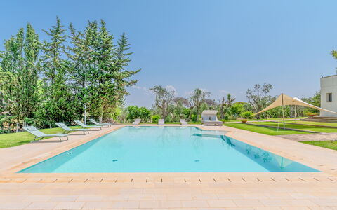 Masseria Ceratonia: Piscina, Ricorrere, Giardino, Landscaping, Shade, Eco Hotel, Design, Parco, Hacienda