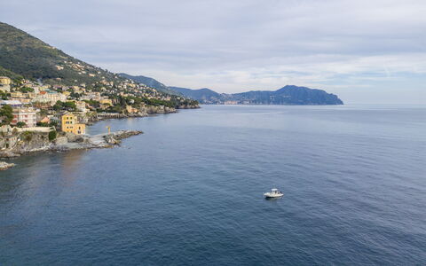 Casa Annalù With Garden, Wifi, Bogliasco: Blu, Acqua, Corpo D'Acqua, Geografia Montane, Costa, Montagna, Costiera E Morfologie Oceanic, Orizzonte, Mare, Collina