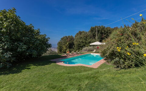 Villa Belvedere: Piscina, Collina, Paesaggio, Arbusto, Giardino, Eco Hotel, Landscaping, Ricorrere, Estate, Agriturismo