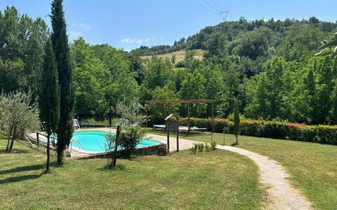 Montaione Country House Amarrante, Pool, Ac: Albero, Giardino, Prato, Shade, Backyard, Cortile, Piscina, Parco, Landscaping, Eco Hotel