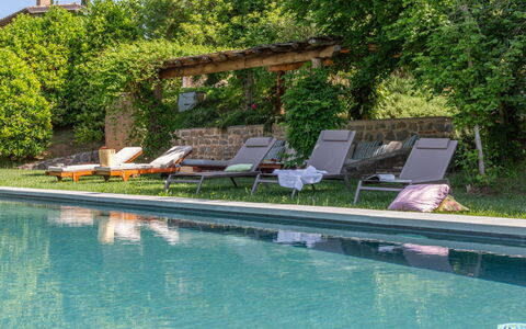Casale le Fonti: Piscina, Mobili Da Esterno, Giardino, Lettino, Ricorrere, Shade, Eco Hotel, Backyard, Tempo Libero, Landscaping