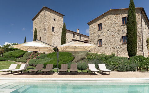 Torre Antica: Mobili Da Esterno, Lettino, Piscina, Villa, Cortile, Sedia A Sdraio, Ricorrere, Cuscino