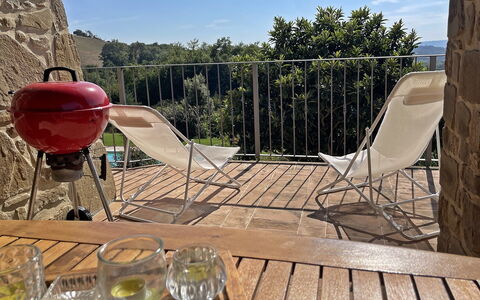 Santa Barbara: Mobilia, Mobili Da Esterno, Sedia, Tavolo Esterno, Balcone, Latifoglie, Color Legno, Deck, Terrazza, Sedia Pieghevole