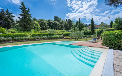 Casa Viola Pool, Wifi, Montaione: Blu, Piscina, Materiale Composito, Ricorrere, Giardino, Eco Hotel, Shade, Landscaping, Giochi D'Acqua, Piastrella
