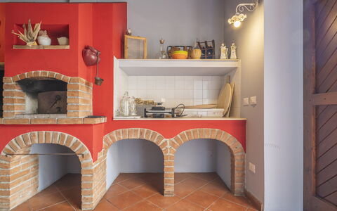 Casa Michela Casalguidi, Garden, Wifi: Parete, Interior Design, Pavimentazione, Pavimento, Soffitto, Mobilia, Camera, Piastrella, Brick, Cucina