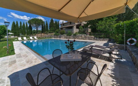 La Dimora del Chianti Dimora: Stunning Tuscan Vill: Piscina, Mobili Da Esterno, Mobilia, Ricorrere, Flagstone, Giardino, Shade, Landscaping, Eco Hotel, Sedia