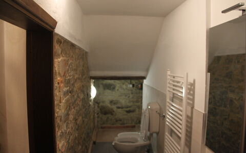 Agriturismo Casa Da Pietro: Parete, Pavimentazione, Pavimento, Camera, Soffitto, Idraulico Fixture, Muro ​​Di Pietra, Piastrella, Color Legno, Idraulico