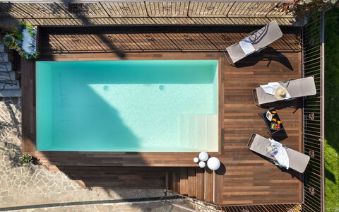 Villa Gori: Legna, Piscina, Pavimentazione, Materiale Composito, Mobili Da Esterno, Deck, Eco Hotel, Tempo Libero, Ricorrere, Latifoglie