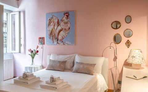 Dafne Suite: Interior Design, Mobilia, Parete, Camera Da Letto, Letto, Camera, Rosa, Bedding, Casa, Lenzuolo