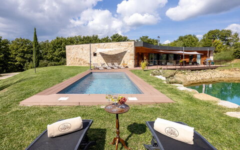 Villa Airone Tegoni, Pool, Radicondoli: Piscina, Architettura, Paesaggio, Giardino, Lotto, Estate, Ricorrere, Landscaping, Giochi D'Acqua, Shade