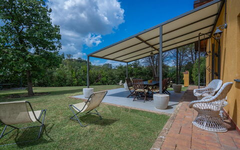 Casale La Canigiana, House, Pool, San Miniato: Mobilia, Shade, Mobili Da Esterno, Sedia, Tavolo Esterno, Struttura Esterna, Backyard, Tenda, Cucina & Sala Da Pranzo Tavolo, Giardino