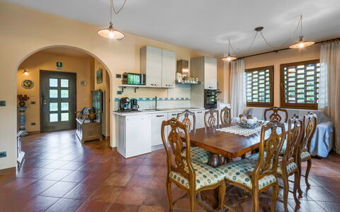 Casale La Canigiana, House, Pool, San Miniato: Interior Design, Mobilia, Pavimentazione, Soffitto, Legna, Pavimento, Camera, Illuminazione, Cucina, Cucina & Sala Da Pranzo Tavolo